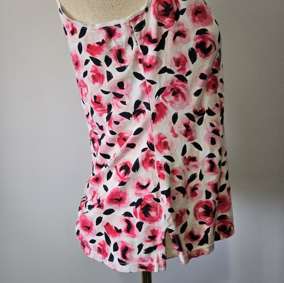 Kate Spade Dream A Little Dream Pink Floral Sleeveless Cotton Top With Bow. Sm - Picture 5 of 11